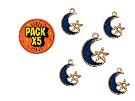 Dije Esmaltado Luna con Estrella x 5 Unidades